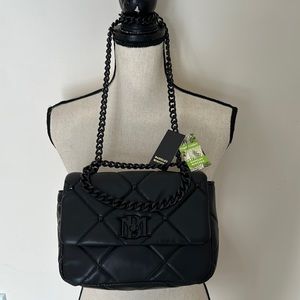 BMVLSQSB Bradley Mischka Vegan Leather Small Quilted Studded Bag